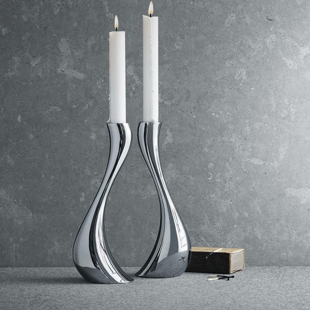 Georg Jensen Cobra Large Candleholder, Set of 2